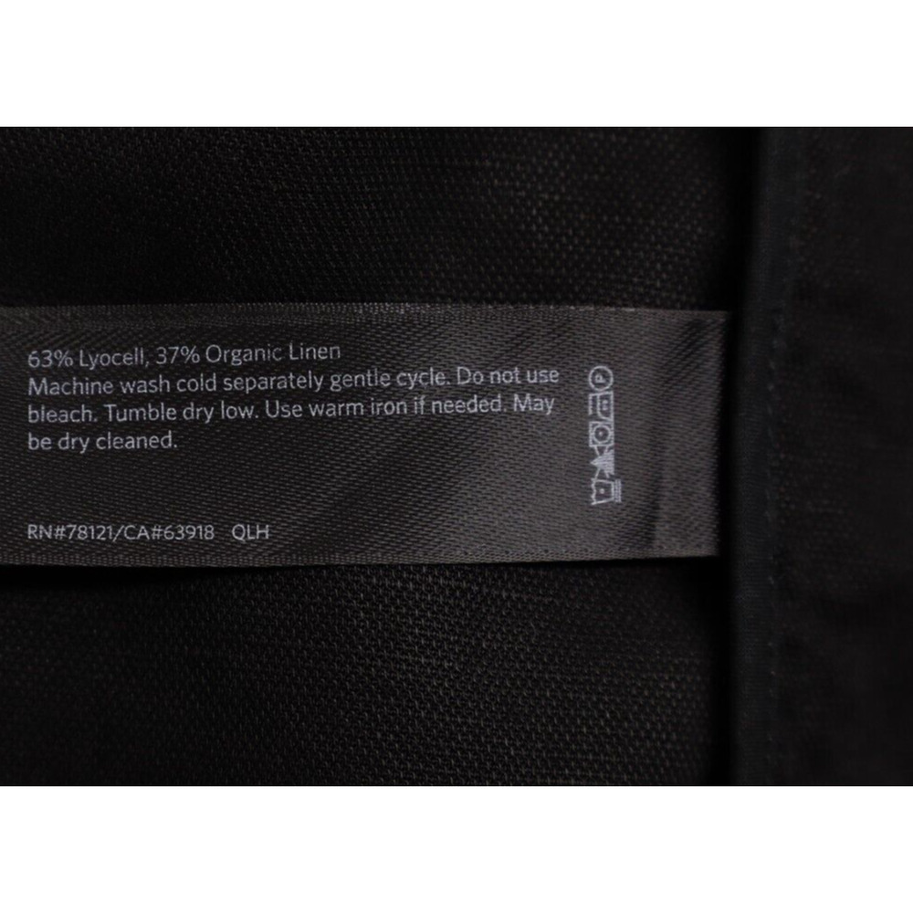 Eileen Fisher Sz M Petite Black Drape Front Linen Tencel Boxy Jacket Minimalist - Picture 8 of 9